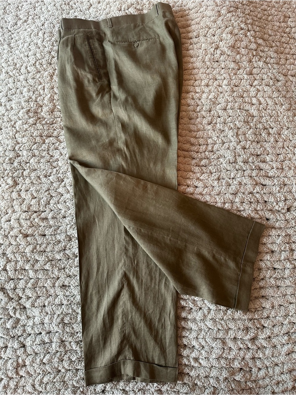 Louis Raphael 100% Linen Dress Pants – Men’s Size 40 x 30 – Olive Green